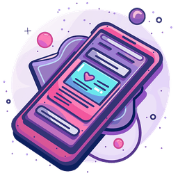 Mobile phone with posts feed on it